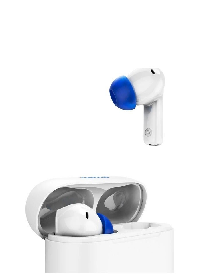 Hama Wireless Earbuds, Wireless Bluetooth Earphone with Active and Environmental Noise Cancellation, True Wireless Earbuds with Touch Control, Microphone, Voice Control, 20 Hours Playtime - White - Image 4